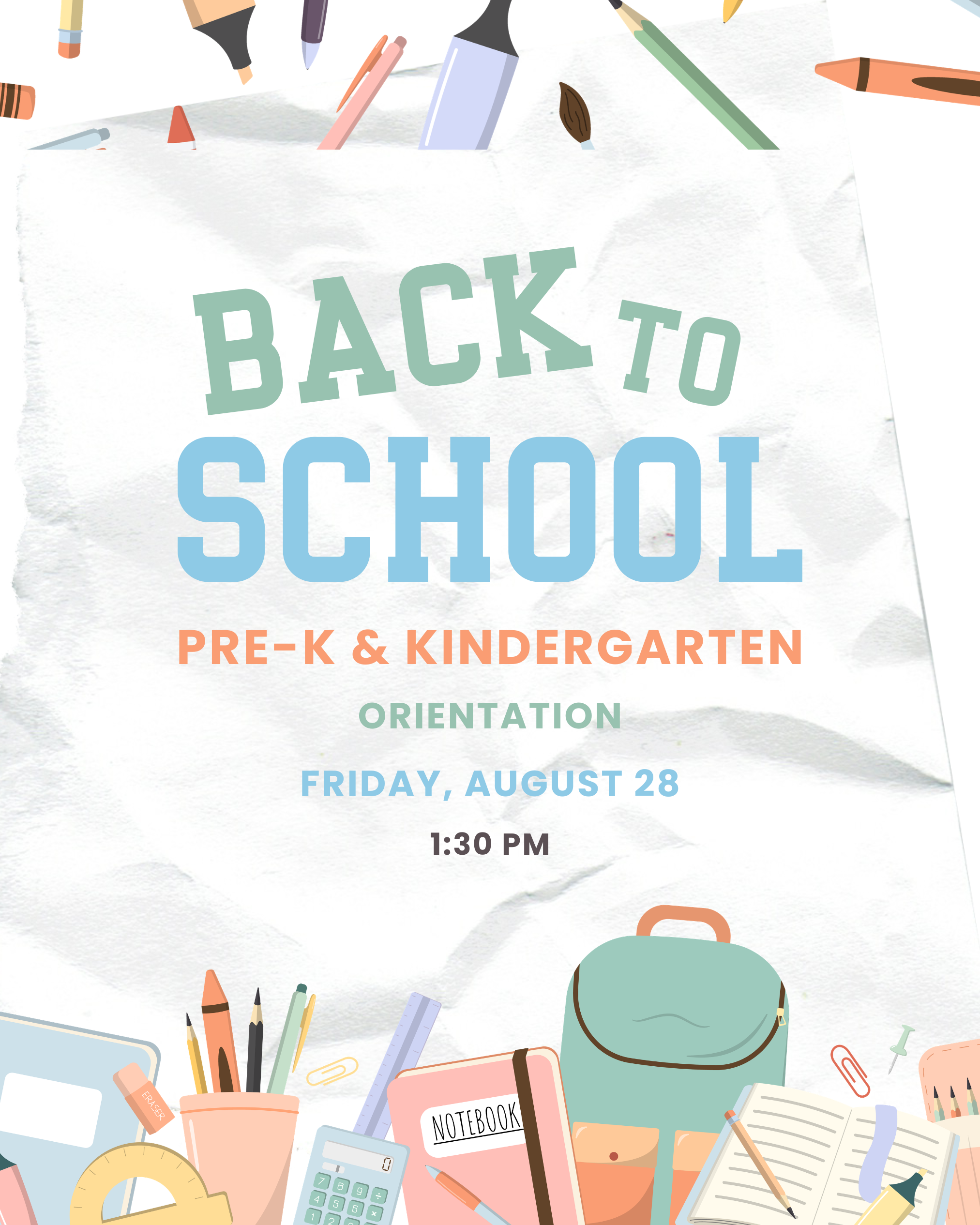 flyer promoting kindergarten orientation